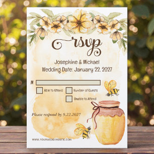 Invitation Rustique Bumble Bee Mariage rustique RSVP