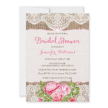 Rustique Burlap dentelle nuptiale Roses d'invitati