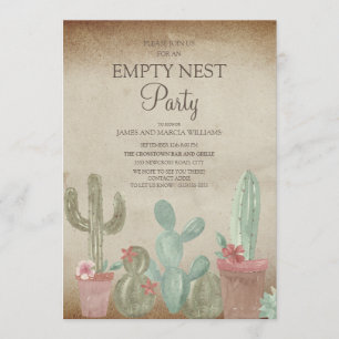 Invitation Rustique Cactus Vide Nest Party
