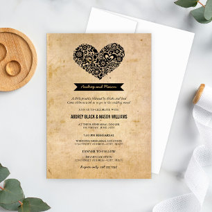 Invitation Rustique Chic Vintage Floral Dîner de répétition
