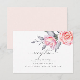 Invitation Rustique Cottage Rose rose pâle Réception