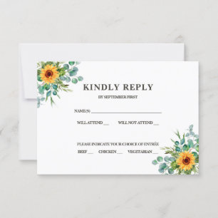 Invitation Rustique Couleurs d'Automne Tournesol R