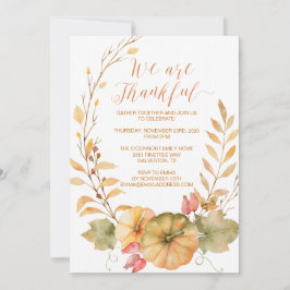 Invitation rustique d'automne d'invitation de