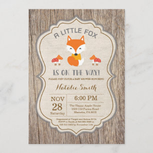 Invitation rustique de baby shower de Fox