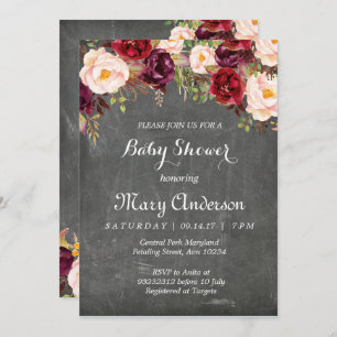 Invitation rustique de baby shower d'hiver