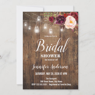 Invitation Rustique de douche nuptiale