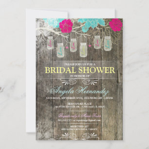 Invitation rustique de Fête de la mariée de pot de