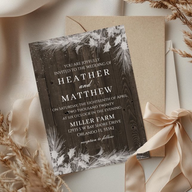 Invitation Rustique de mariage d'hiver (Créateur téléchargé)
