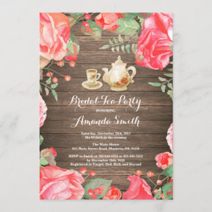 Invitation rustique de thé de Fête de la mariée