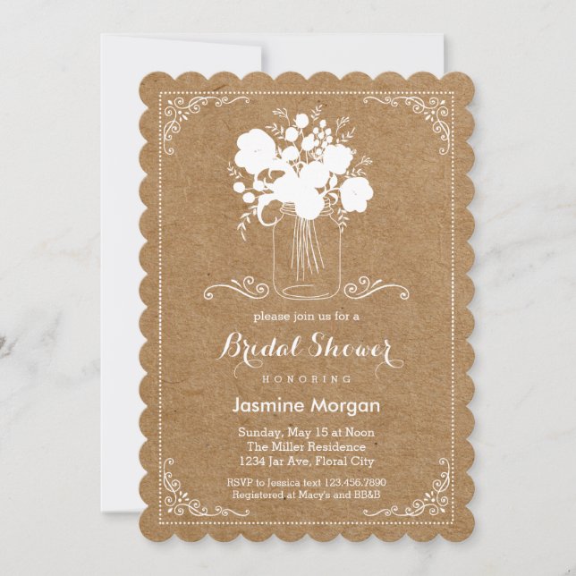 Invitation rustique du jour de mère (Devant)