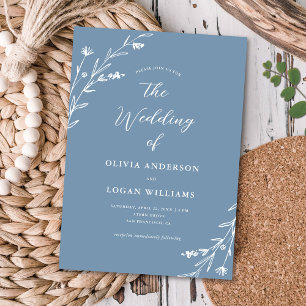 Invitation Rustique Dusty Fleur sauvage Boho Mariage