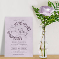 Rustique Dusty violet Feuilles Élégant Mariage Lil