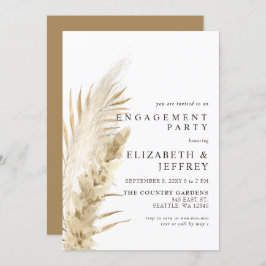 Invitation Rustique Earthy Boho Pampas Engagement Party Invit