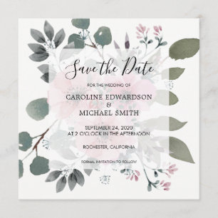 Invitation Rustique élégant aquarelle floral Enregistrer la d