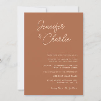 Invitation Rustique Élégant minimaliste Mariage bohème simple