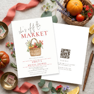 Invitation Rustique Elle est hors du marché Code QR Mariage