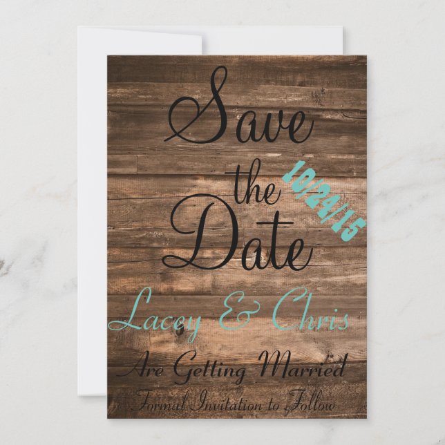 Invitation Rustique Enregistrer la date (Devant)