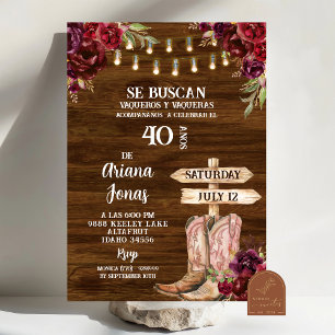 Invitation Rustique espagnol cherche femme adulte anniversair