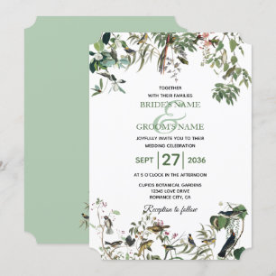 Invitation Rustique Eucalyptus Feuille Vintage Mariage de ver
