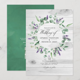 Invitation Rustique Eucalyptus Lavender Pays Mariage Dans