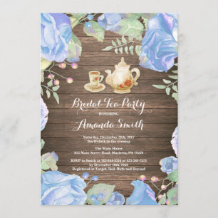 Invitation Rustique Fête des mariées Tea Party Flo