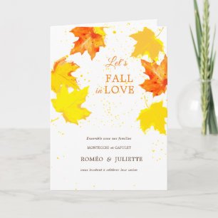 Invitation Rustique Feuille d'automne Mariage français 