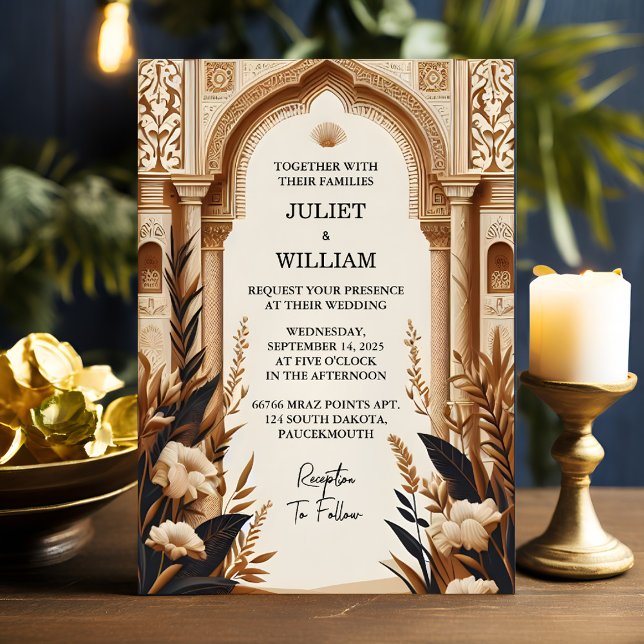Invitation Rustique Fiesta Floral Rose espagnol Mariage (Créateur téléchargé)