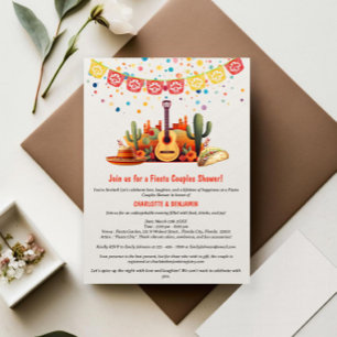 Invitation Rustique Fiesta thème Couples douche