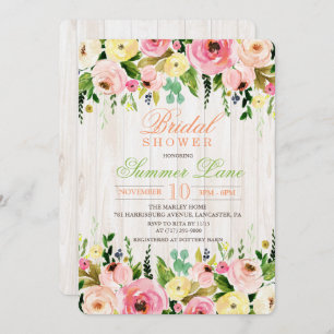 Invitation Rustique Floral Bridal