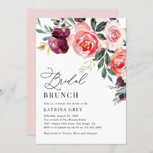 Invitation Rustique Floral Bridal Brunch Douche