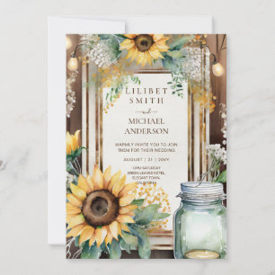 Invitation Rustique Floral Mariage Anniversaire Douche Retrai