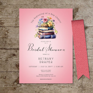 Invitation Rustique Floral Nouveau Chapitre Commence Douche R