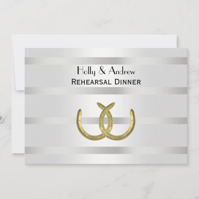 Invitation Rustique Golden Horseshoe Argent Wht H Répétition  (Devant)