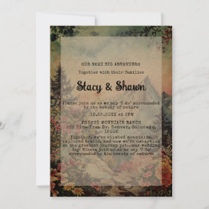 Invitation Rustique hiver Pine Trees Montagne Mariage extérie