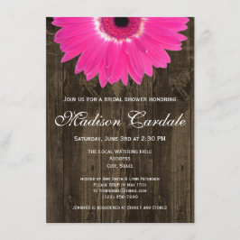 Invitation Rustique Hot Rose Daisy nuptiale douche