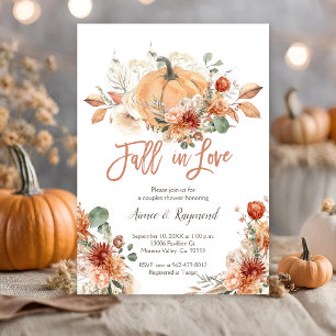 Invitation Rustique Ivory Floral Automne Tombez Amoureux Coup