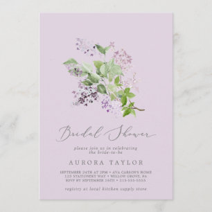 Invitation Rustique Lilac Fête des mariées Lavender