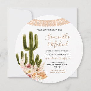 Invitation Rustique Mariage Cactus