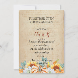 Invitation Rustique Mariage de automne Card