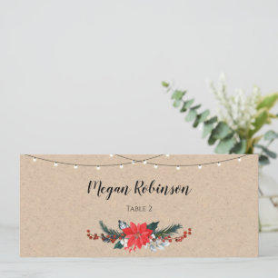 Invitation Rustique Mariage de Noël d'hiver