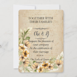 Invitation Rustique Mariage Floral Card
