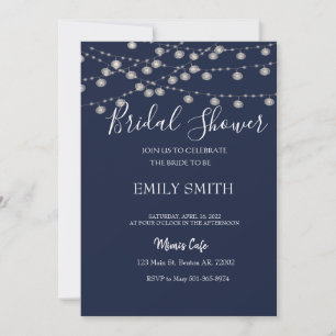 Invitation Rustique marine nuptiale lumière à cordes blanches