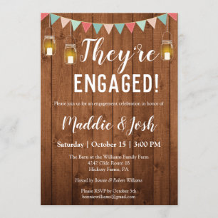 Invitation Rustique Mason Jar Lights