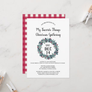 Invitation Rustique Mes choses préférées Fête de Noël 