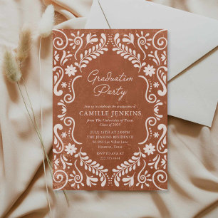 Invitation Rustique Mexicaine Papel Picado Graduation