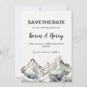 Invitation Rustique minimaliste Kraft Mountain Sauvez la date