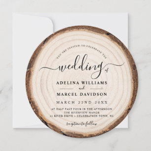 Invitation Rustique Moderne Bois Naturel Élégant Mariage de g