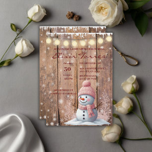 Invitation Rustique moderne Elegant Baby shower Snowman