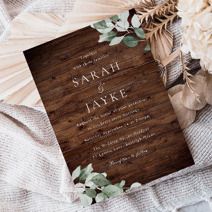 Invitation Rustique moderne Mariage feuille verte