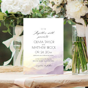 Invitation Rustique Mountain Watercolor Purple Mariage Est